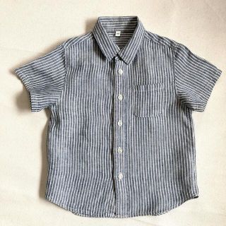 ムジルシリョウヒン(MUJI (無印良品))の無印良品　亜麻 リネン 100% シャツ　110cm(ブラウス)