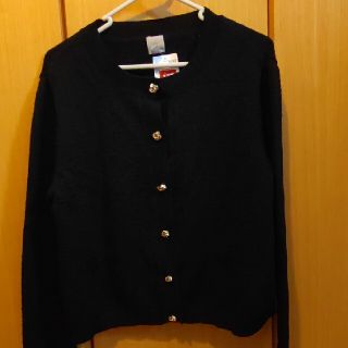 エイチアンドエム(H&M)のH&M 長袖カーディガン L 黒 レーヨン(カーディガン)