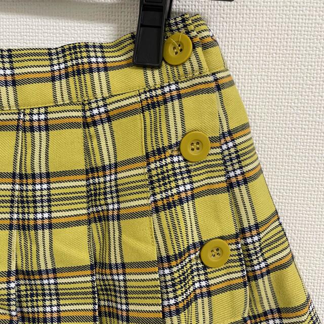 パペルラピス　プリーツスカート　チェックイエロー　150〜160㌢ キッズ/ベビー/マタニティのキッズ服女の子用(90cm~)(スカート)の商品写真