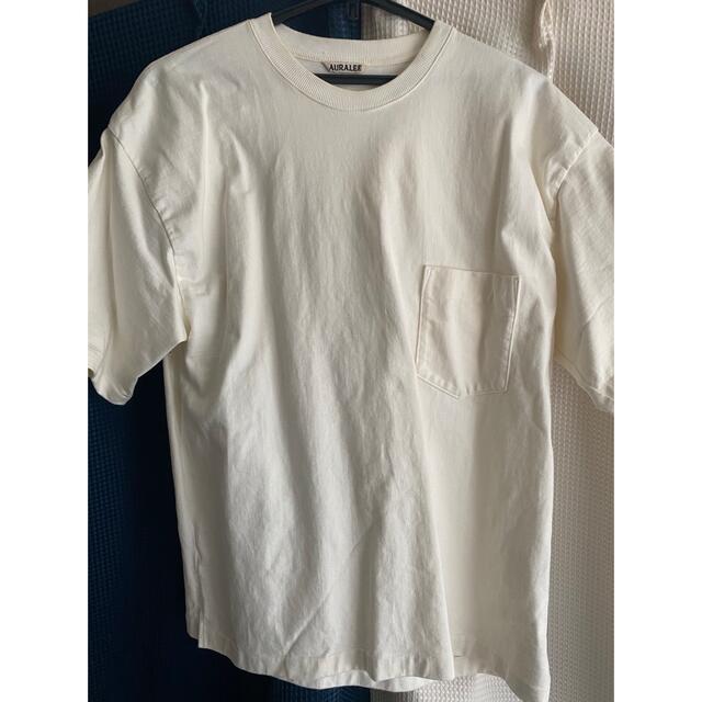 オーラリー　スタンドアップTシャツ　スウェット　サイズ４　訳あり メンズのトップス(Tシャツ/カットソー(半袖/袖なし))の商品写真