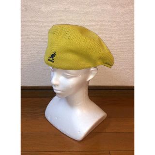 カンゴール(KANGOL)のＬ 美品 KANGOL ハンチングキャップ ベレー帽 カンゴール イエロー 黄色(ハンチング/ベレー帽)