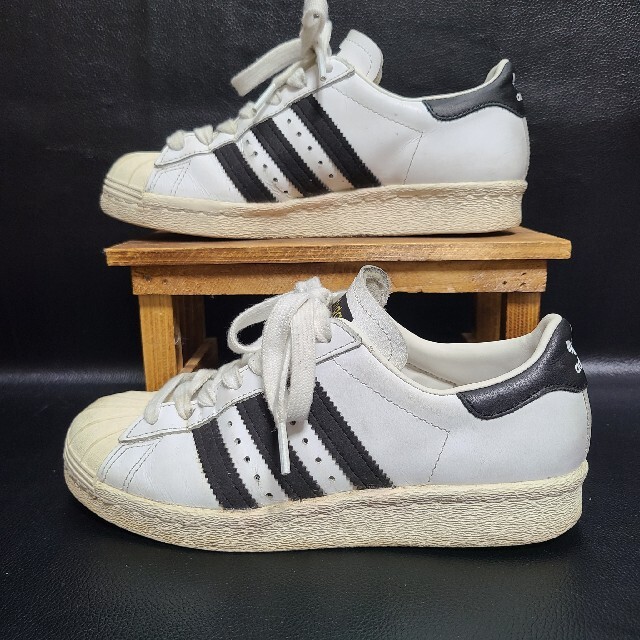 adidas SUPERSTAR 80s 白/黒　US11/29cm 金ベロ