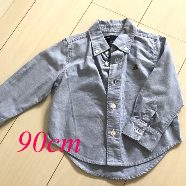 babyGAP(ベビーギャップ)のBaby GAP 長袖シャツ 90cm ブルー キッズ/ベビー/マタニティのキッズ服男の子用(90cm~)(ブラウス)の商品写真