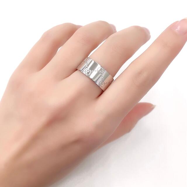 グッチ リング アイコン GUCCI 指輪 ワイド K18WG #19