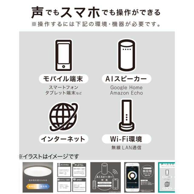 ニトリ(ニトリ)のニトリ声でもスマホでも操作ができるスマートLEDシーリングライト ネクト(6畳) インテリア/住まい/日用品のライト/照明/LED(天井照明)の商品写真