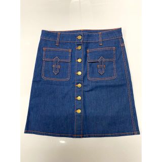 グッチ(Gucci)のグッチ　スカート　ミニスカート　デニム　ブルー　r120(ミニスカート)