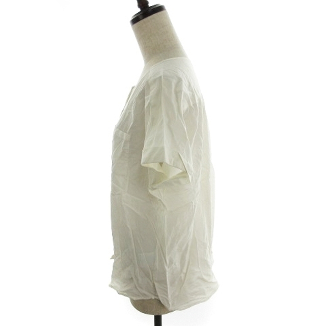 ROSSO(ロッソ)のロッソ アーバンリサーチ ブラウス 半袖 コットン 薄手 絹混 無地 F 白 レディースのトップス(シャツ/ブラウス(半袖/袖なし))の商品写真