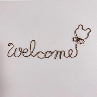 ワイヤーアート　welcome くまさん風船(インテリア雑貨)