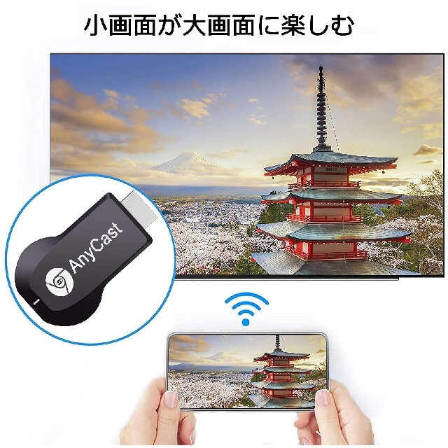 新品　携帯画面をテレビに映す HDMI 無線 ミラーリング iPhone スマホ スマホ/家電/カメラのテレビ/映像機器(映像用ケーブル)の商品写真