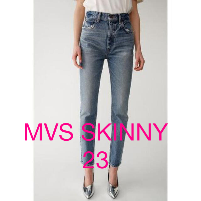 【moussy】MVS SKINNY(blue,size23)パンツ