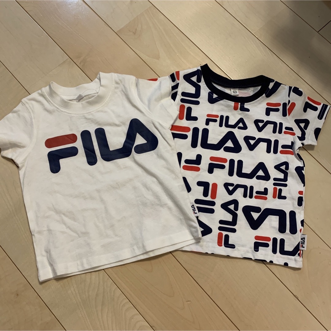 FILA(フィラ)の⭐︎新品　フィラ　FILA Tシャツ　半袖　ホワイト　ロゴ　80 キッズ/ベビー/マタニティのベビー服(~85cm)(Ｔシャツ)の商品写真