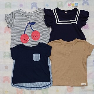 ニシマツヤ(西松屋)の女の子 80 Tシャツ まとめ売り ４枚セット(Ｔシャツ)