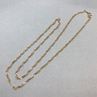 K18イエローゴールド 1.5ミリ幅 50cm スクリューネックレス レディース(ネックレス)