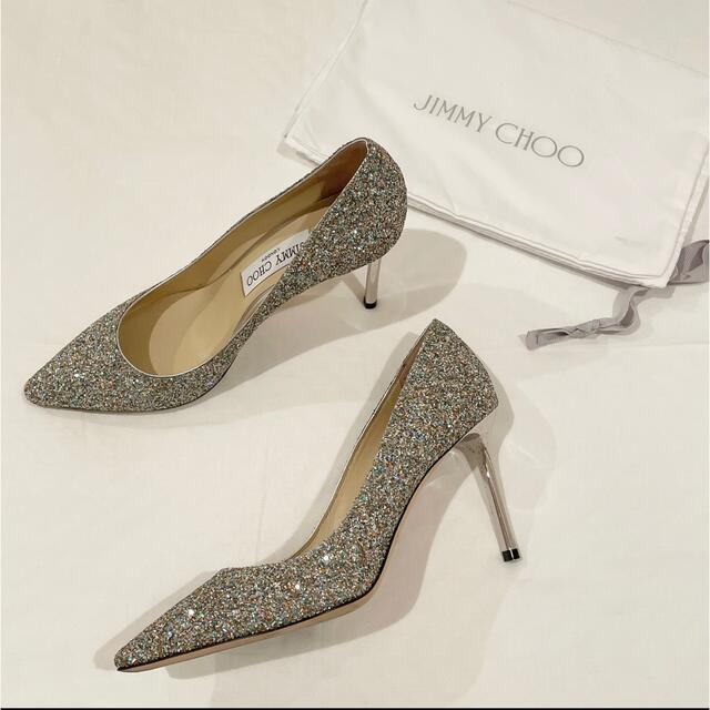 JIMMY CHOO(ジミーチュウ)のGWセール❤︎美品 ジミーチュウ グリッター ポインテッドトゥパンプス 37.5 レディースの靴/シューズ(ハイヒール/パンプス)の商品写真