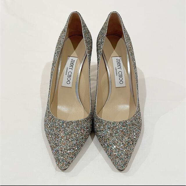 JIMMY CHOO(ジミーチュウ)のGWセール❤︎美品 ジミーチュウ グリッター ポインテッドトゥパンプス 37.5 レディースの靴/シューズ(ハイヒール/パンプス)の商品写真