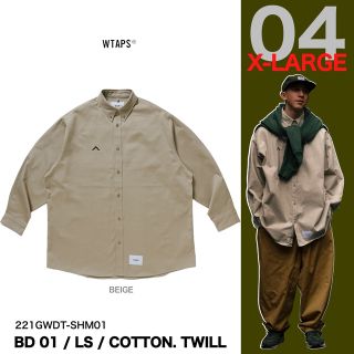 ダブルタップス(W)taps)の【XLサイズ】22ss WTAPS BD 01 LS COTTON TWILL(シャツ)