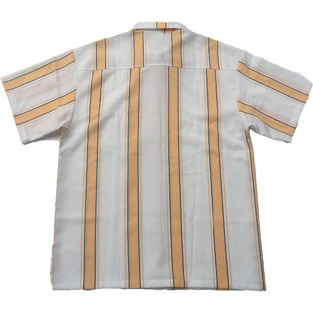 CALTOP(カルトップ)のキャルトップ ストライプ 半袖 ボタン シャツ イエロー/ホワイト L メンズのトップス(シャツ)の商品写真