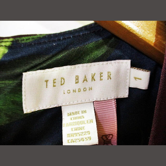 TED BAKER(テッドベイカー)のテッドベーカー TED BAKER ラウンドネック ワンピース ボルドー 1 レディースのワンピース(ひざ丈ワンピース)の商品写真