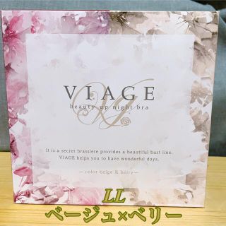 VIAGE ナイトブラ 【ベージュ×ベリー】LL(ブラ)