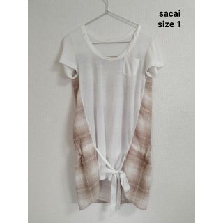 サカイ(sacai)のsacai ドッキングワンピース(Tシャツ(半袖/袖なし))