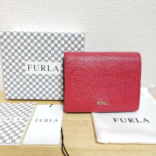 フルラ(Furla)の美品 FURLA 二つ折り財布 赤 レッド ボルドー(財布)