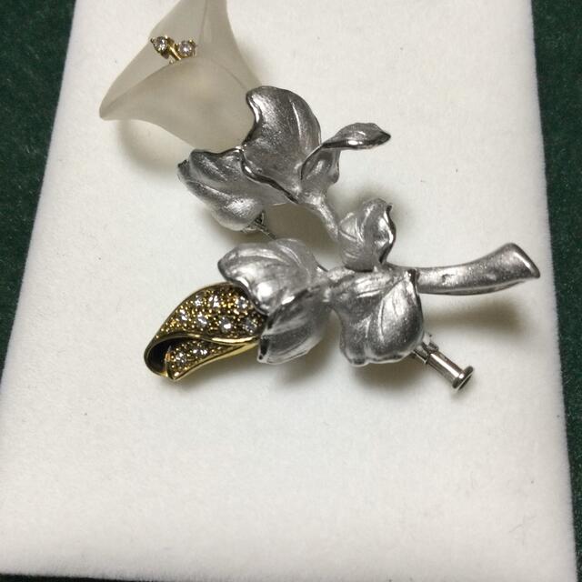 ハイジュエリー14金ホワイトゴールド水晶ダイヤブローチ ハイジュエリー14金ホワイトゴールド水晶ダイヤブローチ