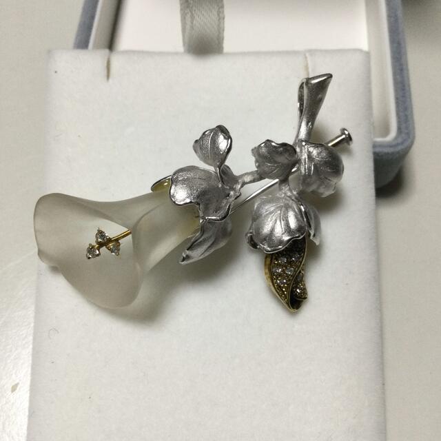 ハイジュエリー14金ホワイトゴールド水晶ダイヤブローチ ハイジュエリー14金ホワイトゴールド水晶ダイヤブローチ