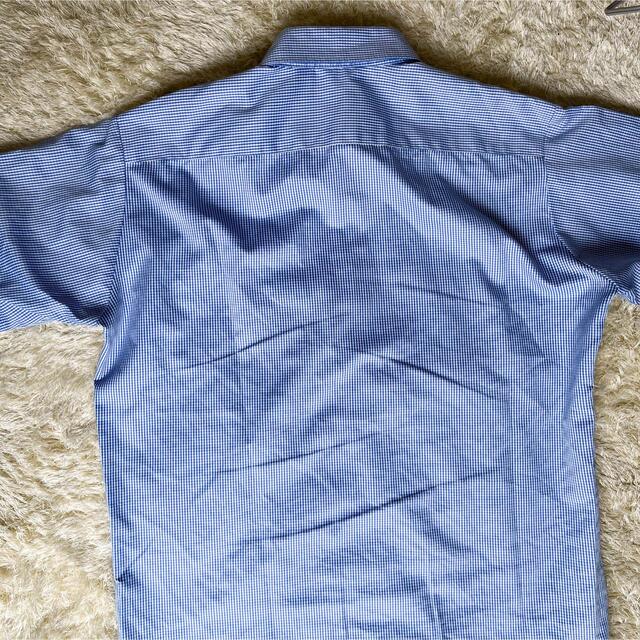 Hybrid Sensor ギンガムチェック　ワイシャツ　長袖　形状記憶　ブルー メンズのトップス(シャツ)の商品写真
