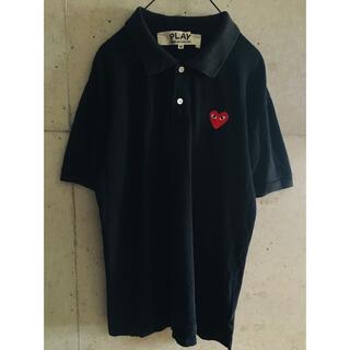 コムデギャルソン(COMME des GARCONS)の【★名作★希少★メンズM】プレイコムデギャルソン 黒 予備ボタン付き ポロシャツ(ポロシャツ)