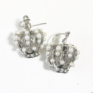 アッシュペーフランス(H.P.FRANCE)のヴィンテージ パープル 王冠👑 ピアス(ピアス)