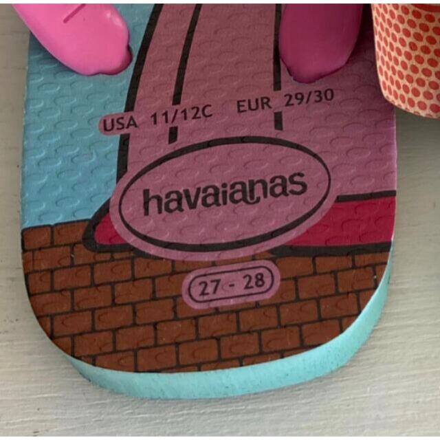 havaianas(ハワイアナス)の新品　スーパーマリオ　ピーチ姫　ハワイアナス　サンダル　ビーチサンダル　18cm キッズ/ベビー/マタニティのキッズ靴/シューズ(15cm~)(サンダル)の商品写真