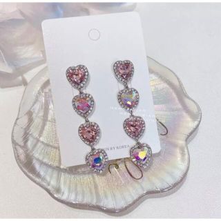 リルリリー(lilLilly)のpuadruple  heart silver earring(ピアス)