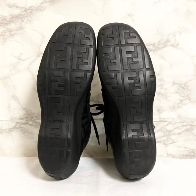 FENDI - 【極美品】FENDI レザー×ナイロン ズッカ柄ハイカット