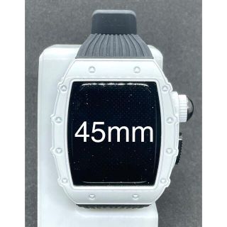 Apple Watch ケース RM 45mm モディファイカバー 白/黒 新品(ラバーベルト)