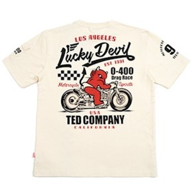 TEDMAN(テッドマン)のテッドマン/Tシャツ/ホワイト/TDSS-542/エフ商会/カミナリモータース メンズのトップス(Tシャツ/カットソー(半袖/袖なし))の商品写真