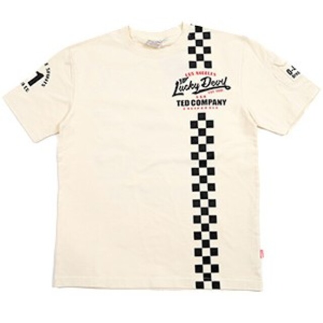 TEDMAN(テッドマン)のテッドマン/Tシャツ/ホワイト/TDSS-542/エフ商会/カミナリモータース メンズのトップス(Tシャツ/カットソー(半袖/袖なし))の商品写真