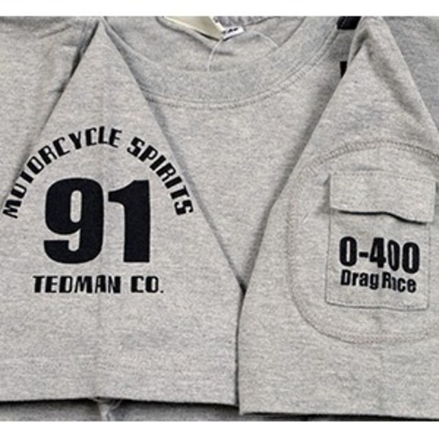 TEDMAN(テッドマン)のテッドマン/Tシャツ/ASH/TDSS-542/エフ商会/カミナリモータース メンズのトップス(Tシャツ/カットソー(半袖/袖なし))の商品写真