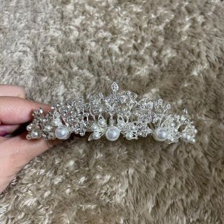 【値下げしました】結婚式　ウェディング　結婚式　アクセサリー大橋　ティアラ(ヘッドドレス/ドレス)