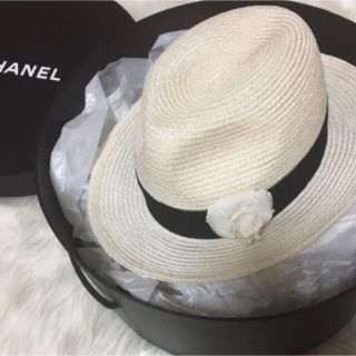 CHANEL 本物　ストロー　麦わら　夏　ハット　オシャレ