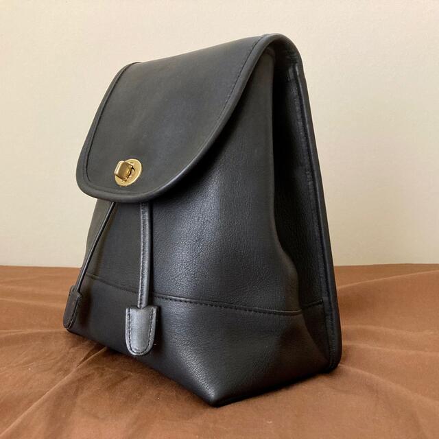 良品✨OLD COACH ミニリュック ターンロック レザー ダークネイビー