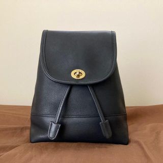 【COACH】オールドコーチ　リュック　濃紺　ネイビー　ターンロック　9960