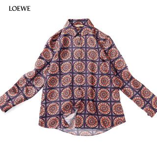 ロエベ(LOEWE)の2-DD181　ロエベ　美品　柄シルクシャツ(カットソー(長袖/七分))