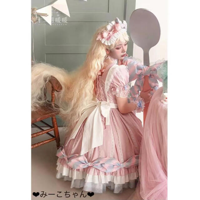 Angelic Pretty(アンジェリックプリティー)のミラクルニキ・夢のお茶会　ワンピースフルセット　甘ロリ　しゅくれどーる　ロリィタ レディースのワンピース(ひざ丈ワンピース)の商品写真