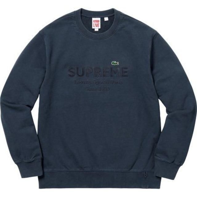 Supreme(シュプリーム)のSupreme LACOSTE Crew Neck Navy サイズM メンズのトップス(スウェット)の商品写真