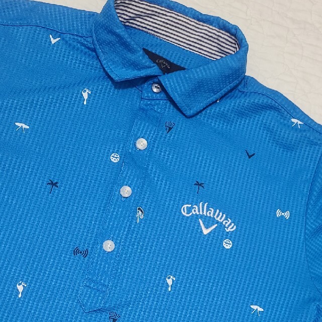 M0264 Callaway キャロウェイ 半袖ポロシャツ Mサイズ カーキ総柄