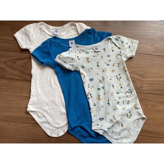 プチバトー(PETIT BATEAU)のプチバトー　ロンパース肌着　プール柄のみ(肌着/下着)