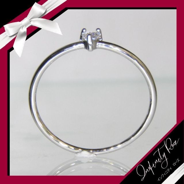 （1063）15号　シルバーハートリング一粒スワロ可憐な細リング　指輪 レディースのアクセサリー(リング(指輪))の商品写真