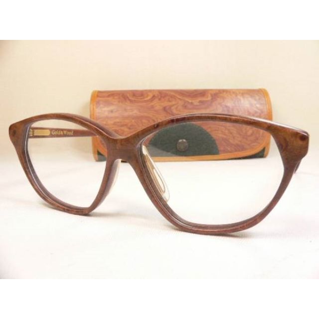 サングラス/メガネ★ Gold&Wood ビンテージサングラス 木製フレーム だて眼鏡