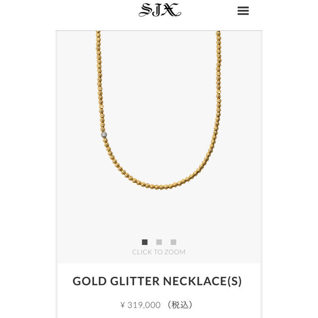 SJX★GOLD GLITTER NECKLACE ゴールドグリッターネックレス