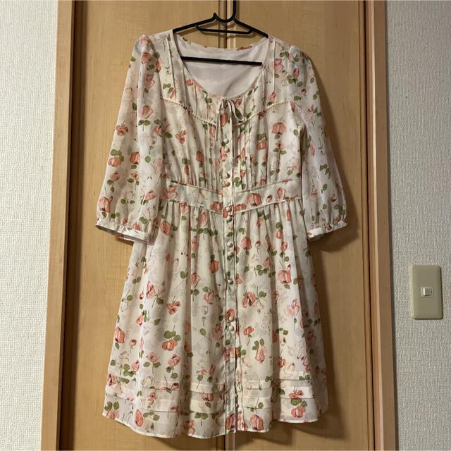 LAISSE PASSE(レッセパッセ)のレッセパッセ♡  フラワーワンピース　美品 レディースのスカート(ひざ丈スカート)の商品写真